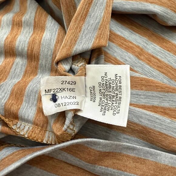 Peter Millar Crown Crafted Gray Orange Stripe Mens Polo Sz L - Picture 9 of 9